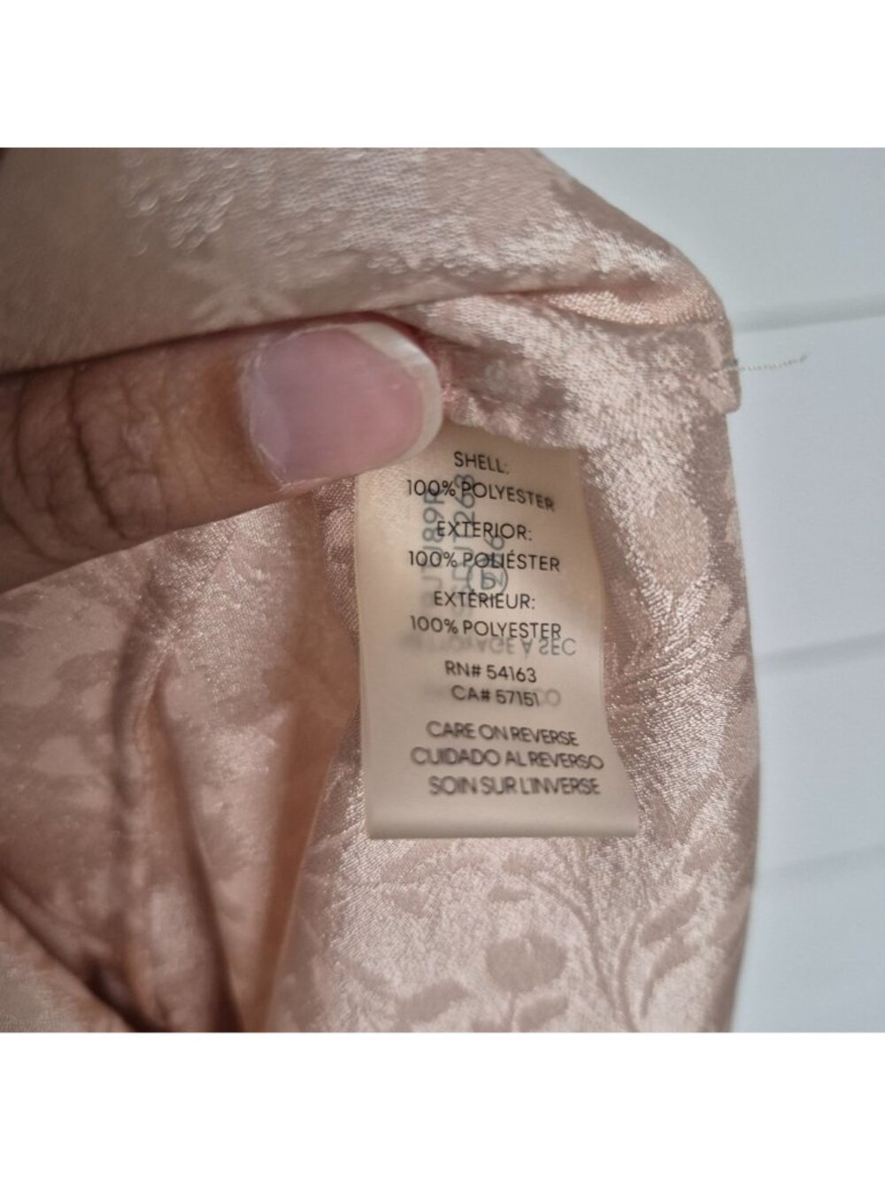 Calvin Klein Women's Blush Pink Floral Jacquard Flutter Sleeve Blouse Size Sp - Picture 7 of 7